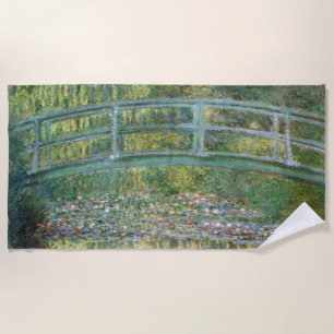 Monet The Water Lily Pond Vintage Painting Beach Towel