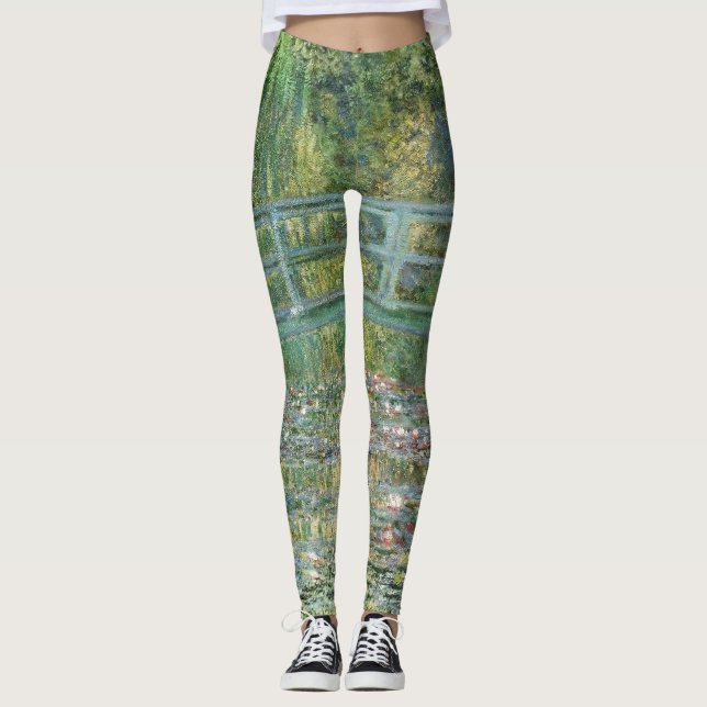 Monet The Water Lily Pond Vintage Painting Leggings (Front)