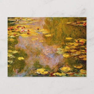 Monet - The Water Lily Pond, Yellow Lily Pads Postcard
