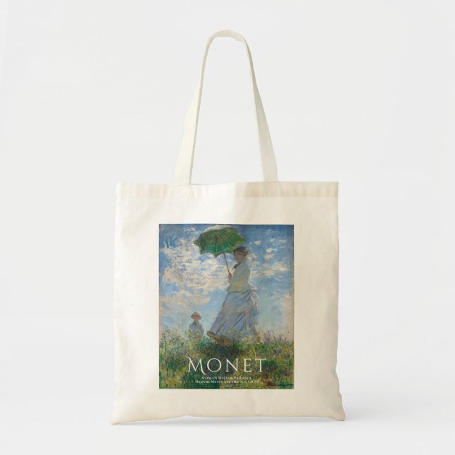 Monet Tote Bag Art, Woman with a Parasol (Front)