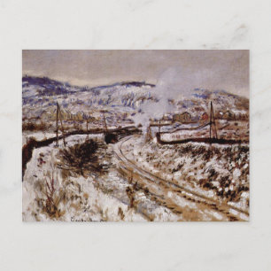 Monet - Train in the Snow at Argenteuil, Postcard