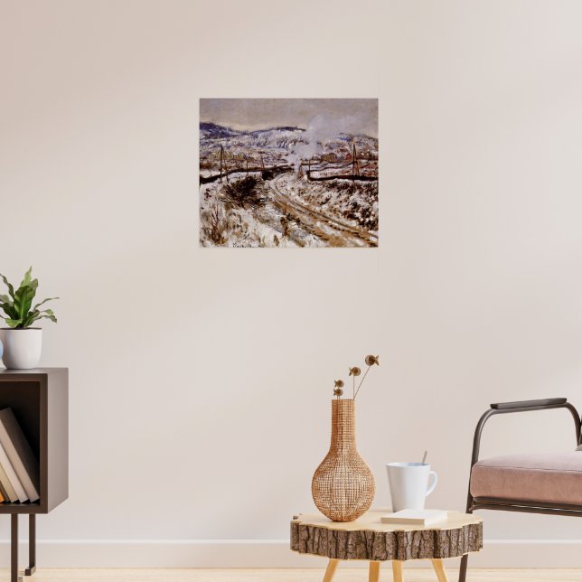 Monet - Train in the Snow at Argenteuil, Poster (Living Room 3)