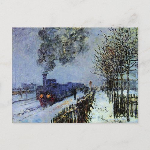 Monet _ Train in the Snow the Locomotive Postcard