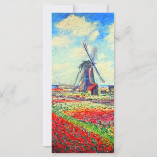 Monet Tulips Windmill Card