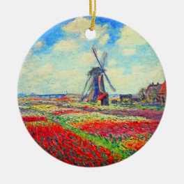 Monet Tulips Windmill Ceramic Ornament