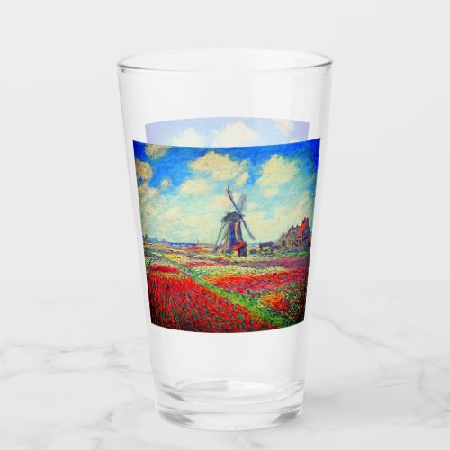 Monet Tulips Windmill Glass