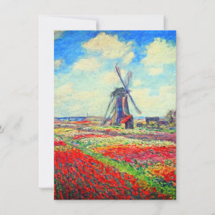 Monet Tulips Windmill Invitation