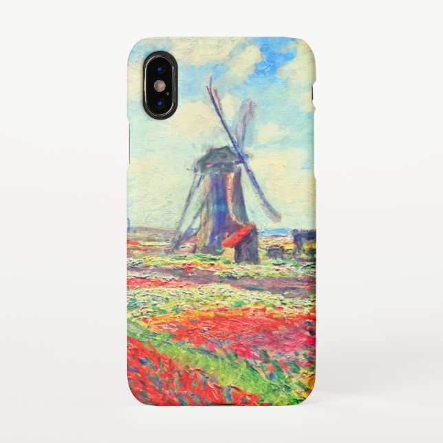 Monet Tulips Windmill iPhone Case (Back)