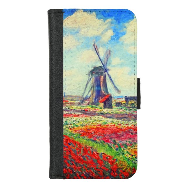 Monet Tulips Windmill iPhone Wallet Case (Front)