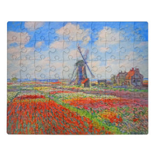 Monet Tulips Windmill Jigsaw Puzzle