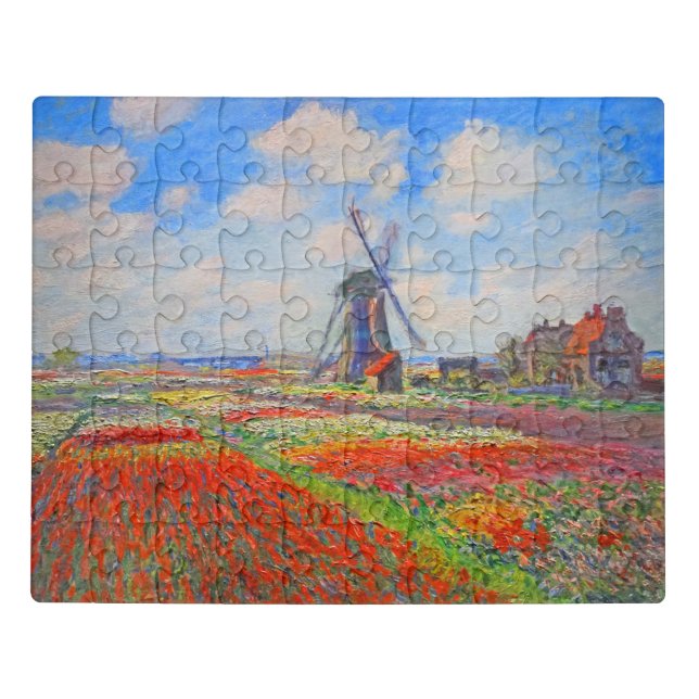Monet Tulips Windmill Jigsaw Puzzle (Puzzle Horizontal)