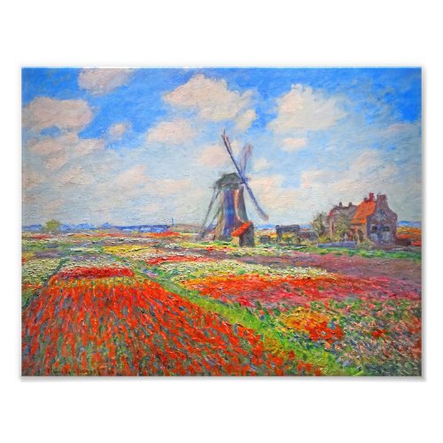 Monet Tulips Windmill Photo Print