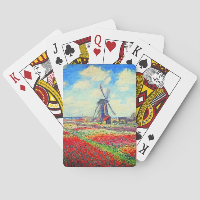 Monet Tulips Windmill Poker Cards (Back)