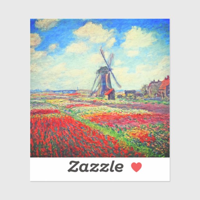 Monet Tulips Windmill Sticker (Sheet)