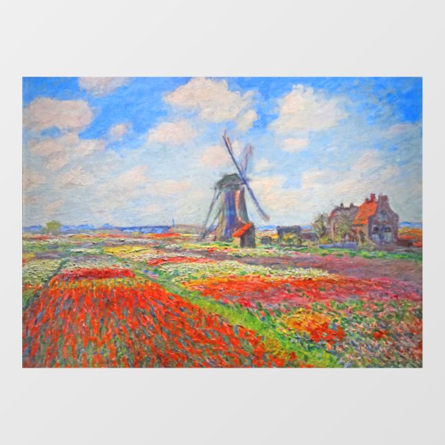 Monet Tulips Windmill Window Cling (Sheet)
