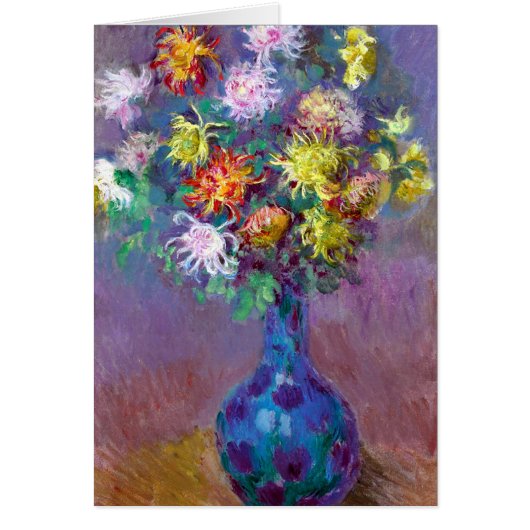 Monet Vase de Chrysanthemes Flowers Cards (Front)