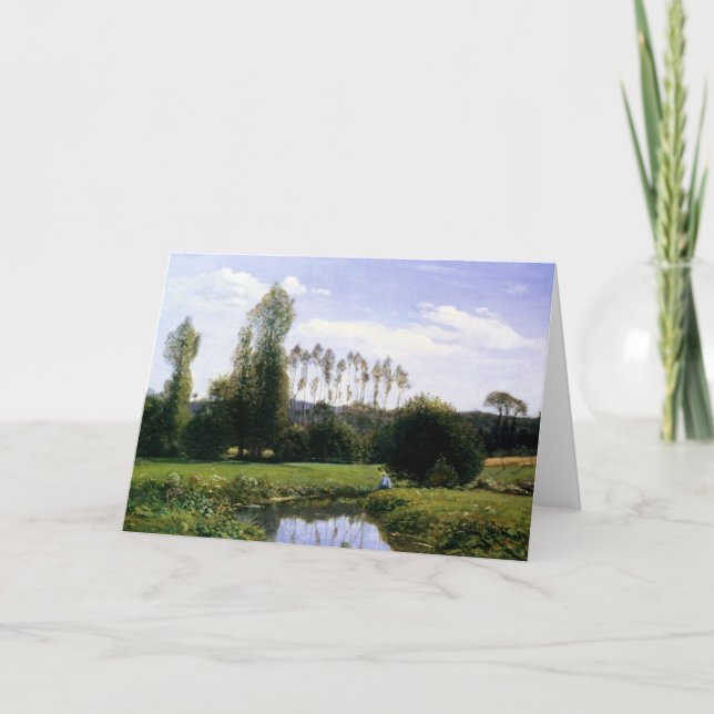 Monet - View at Rouelles Le Havre, fine art,  Card (Front)