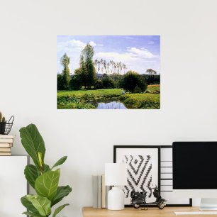 Monet-View at Rouelles le Havre, Poster