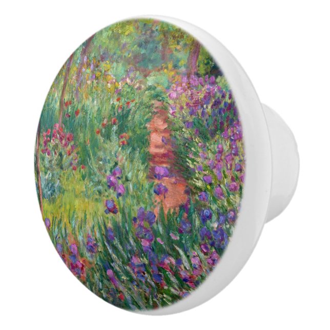 Monet vintage blossoms flowers vines ceramic knob (Right)