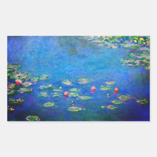 Monet Water Lilies 1906 Rectangular Sticker (Front)