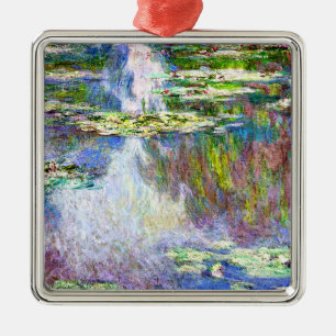 Monet - Water Lilies, 1907 vintage painting, Metal Ornament