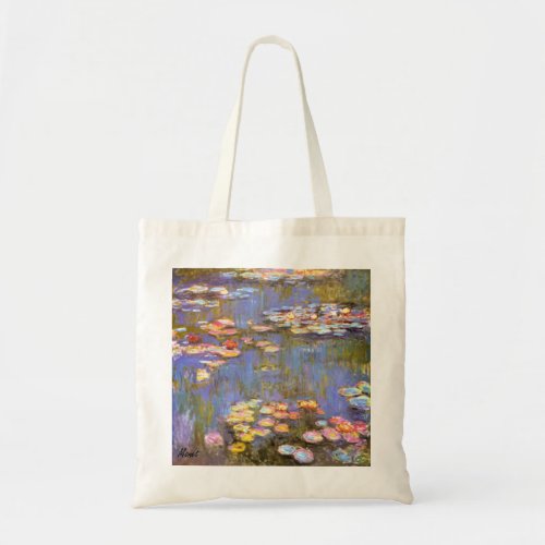 MONET Water Lilies 1916 bright hues tote bag