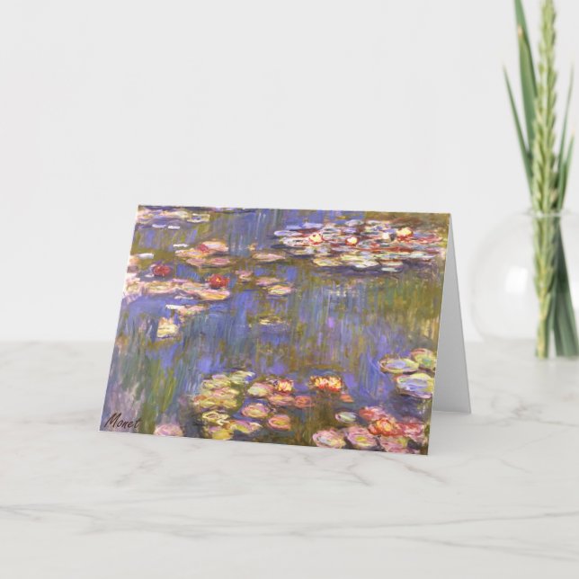 MONET Water Lilies 1916 brite hues Greeting Card (Front)
