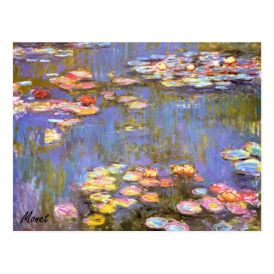 MONET Water Lilies 1916 brite hues POSTCARD | Zazzle.com