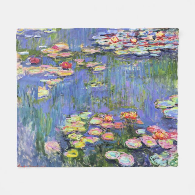 Monet - Water Lilies, 1916 Fleece Blanket (Front (Horizontal))