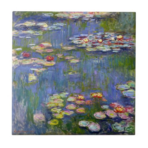 Monet Water Lilies 1916 Tile | Zazzle