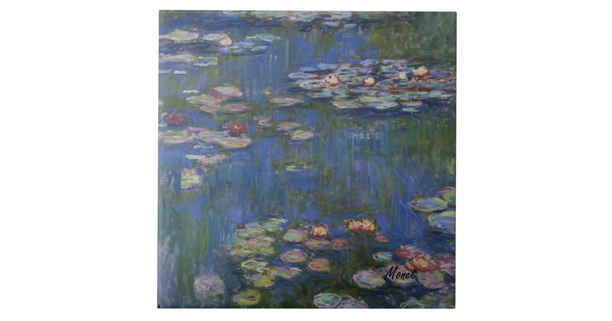 MONET Water Lilies 1916 tile trivet | Zazzle