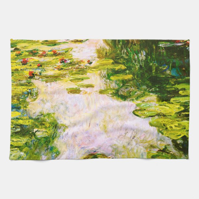 Monet Water Lilies 1917-1919 Fine Art Towel (Horizontal)