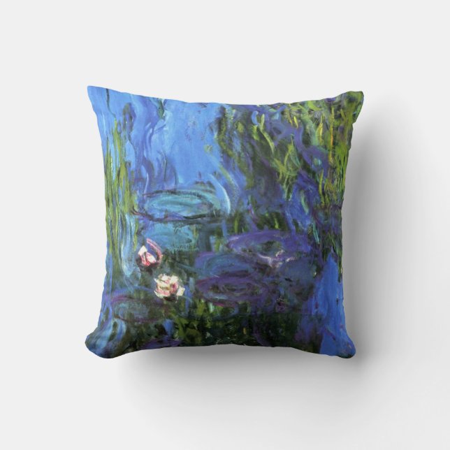 Monet - Water Lilies, 1917 Throw Pillow (Front)