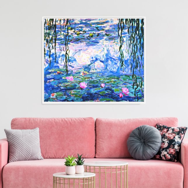 Monet - Water Lilies, 1919, Canvas Print (Insitu(LivingRoom))