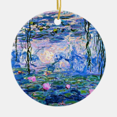 Monet Water Lilies 1919 famous painting Ceramic Ornament
