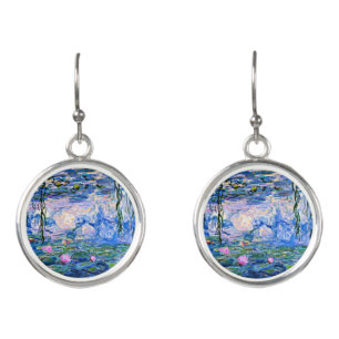 Monet: Water Lilies 1919, famous painting, Earrings