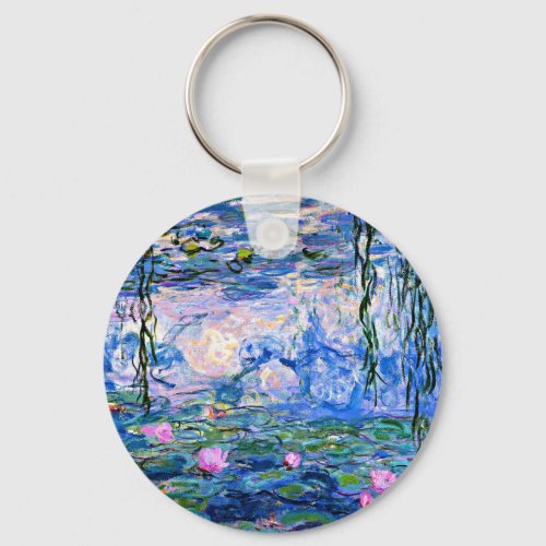 Monet Water Lilies 1919 famous painting Keychain