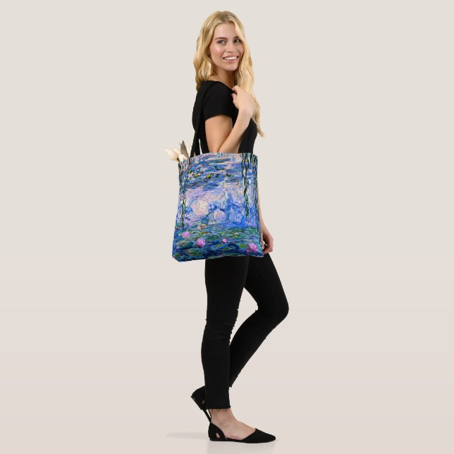 Monet: Water Lilies 1919, famous painting Tote Bag (On Model)