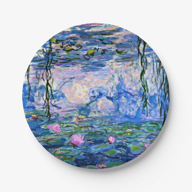 Monet - Water Lilies, 1919 Paper Plates (Front)