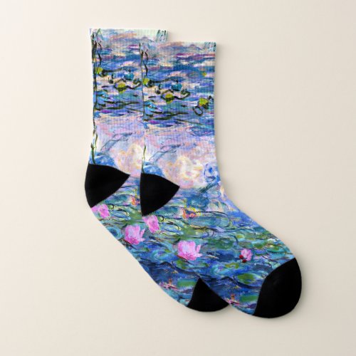 Monet _ Water Lilies 1919 Socks