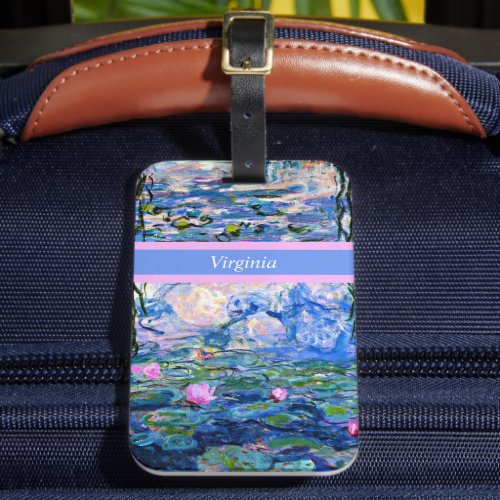 Monet _ Water Lilies 1919 template Luggage Tag