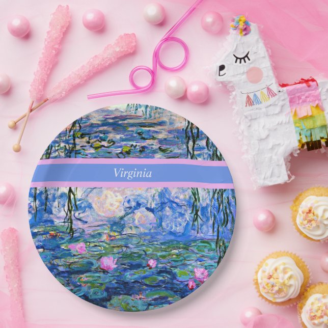 Monet - Water Lilies 1919 template Paper Plates (Party)