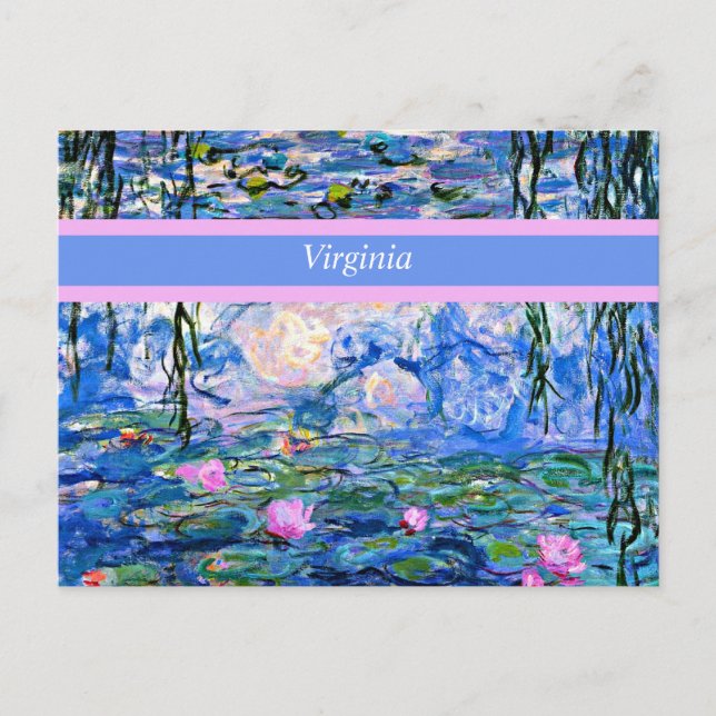 Monet - Water Lilies 1919 template, Postcard (Front)