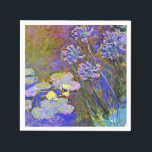 Monet - Water Lilies and Agapanthus Napkins<br><div class="desc">Claude Monet's floral painting,  Water Lilies and Agapanthus.</div>