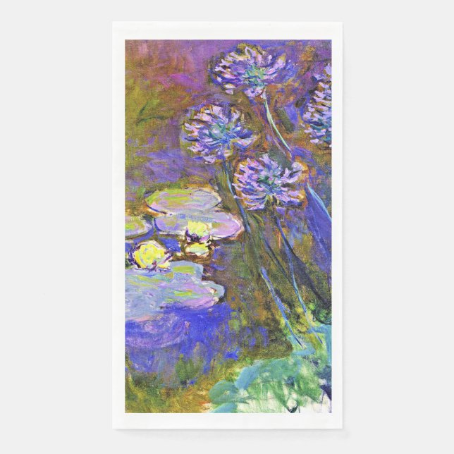 Monet - Water Lilies and Agapanthus Paper Guest Towels (Front)