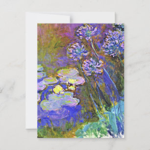 Monet - Water Lilies and Agapanthus Postcard