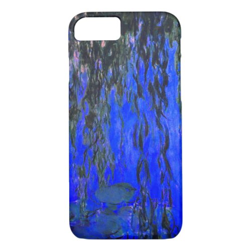 Monet Water Lilies and Weeping Willow Branches iPhone 87 Case