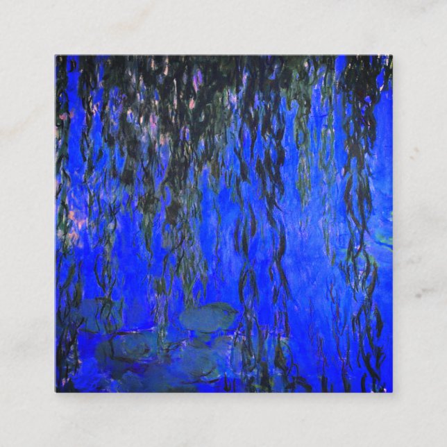 Monet Water Lilies and Weeping Willow Branches Enclosure Card (Front)