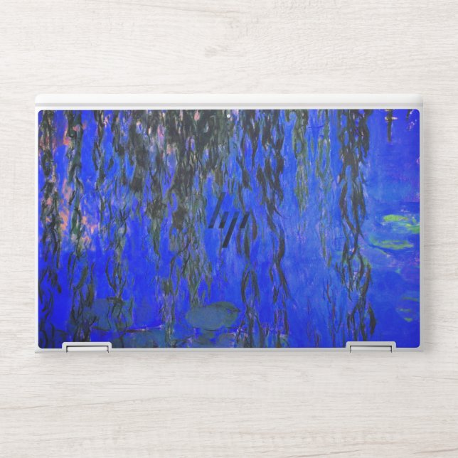 Monet Water Lilies and Weeping Willow Branches HP Laptop Skin (Front)