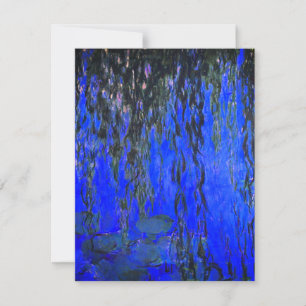 Monet Water Lilies and Weeping Willow Branches Invitation